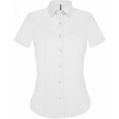 Kariban K532 dámska košeľa s krátkym rukávom strečová biela