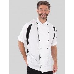 Denny 's Le Chef Cool & Lite rondón pánsky aj dámsky krátky rukáv bielo-čierna