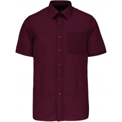 Kariban K551 pánska košeľa krátky rukáv vínovo červená