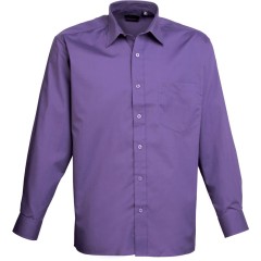 Premier PR200 popelínová košeľa s dlhým rukávom fialová Purple