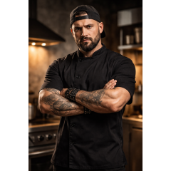 Premier PR900 kuchársky rondon s krátkym rukávom pánsky dámsky čierny