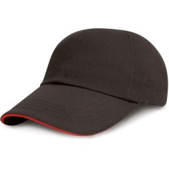 Result Headwear RC024XP 6 panelová nízkoprofilová sandwich šiltovka čierna/červená