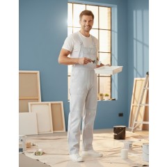 Rossini SerioPlus+ montérkové nohavice s trakmi maliarske pánske dámske biele