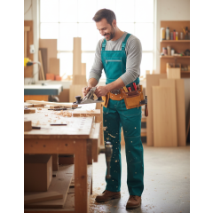 Rossini SerioPlus+ montérkové nohavice s trakmi maliarske pánske dámske zelené