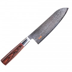 Suncraft Santoku japonský damaškový kuchársky nôž 16cm Pakkawood