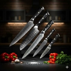 Marmiton Sango YYC011 set 5 japonských damaškových nožov v krabičke rukoväť G10