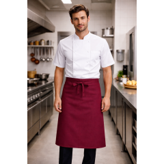 Denny's DP100 casnicka a kuchárska zástera do pása vínovo červená